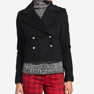 The Limited Cropped Black Pea Coat